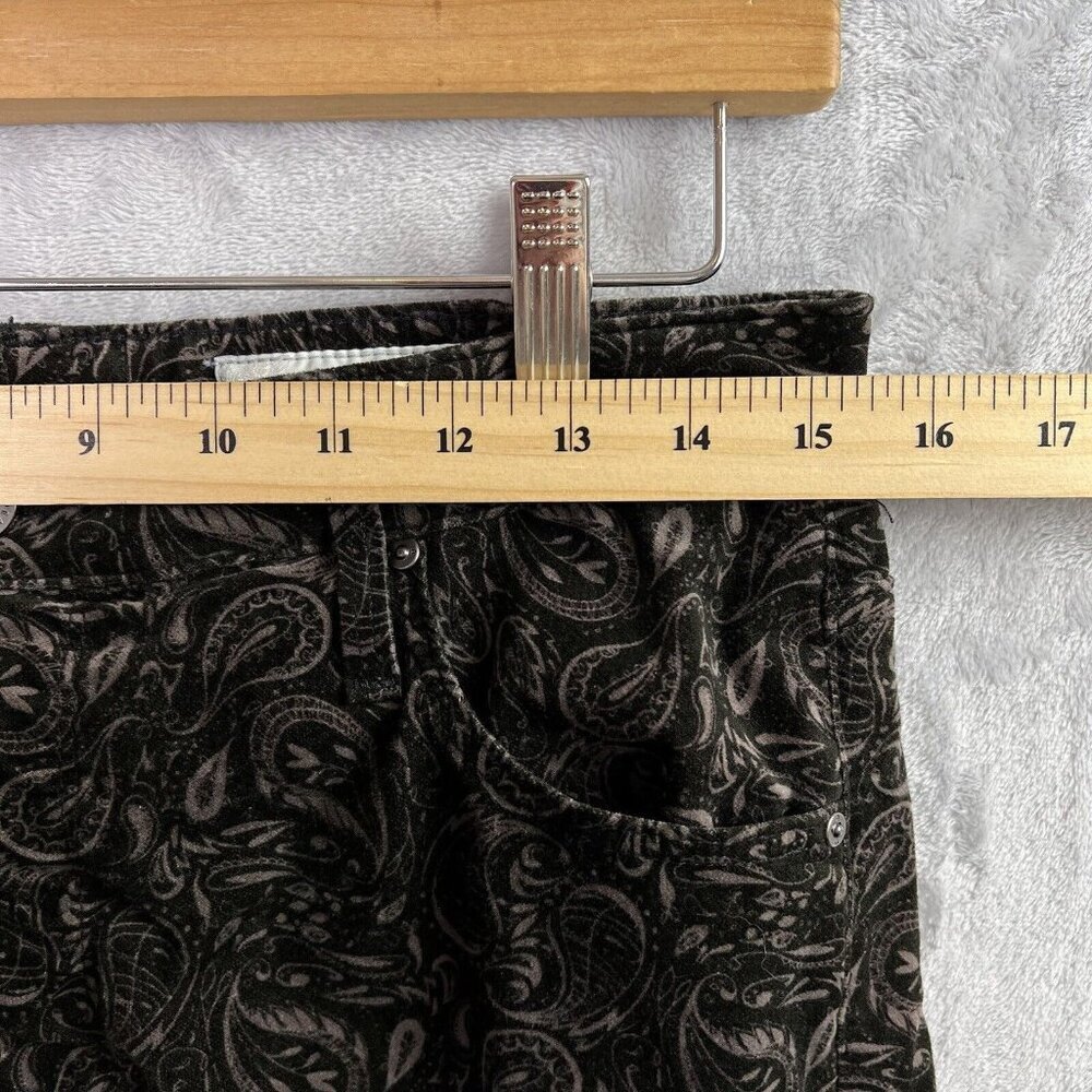 Anthropologie AG The High Rise‎ Stevie Ankle Pants 32R Paisley Print Velvet - Picture 8 of 15